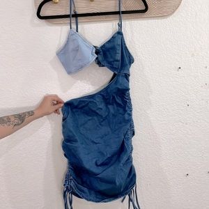 Denim Mini Dress Size M - FashionNova